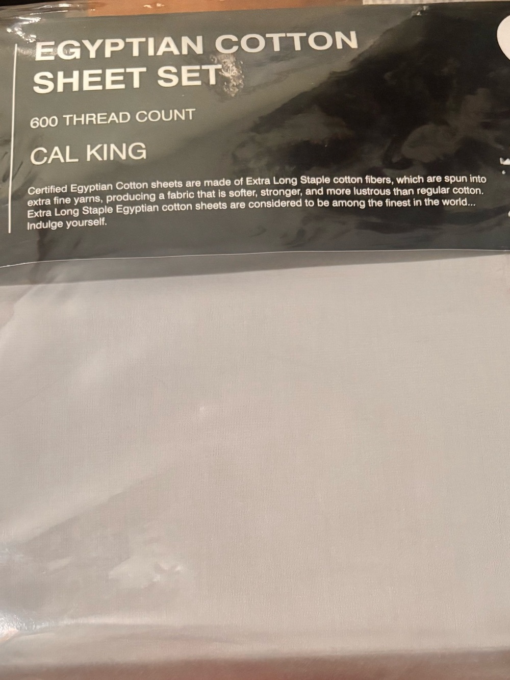 Egyptian Cotton Sheet Set - White Cal King, 600 TC